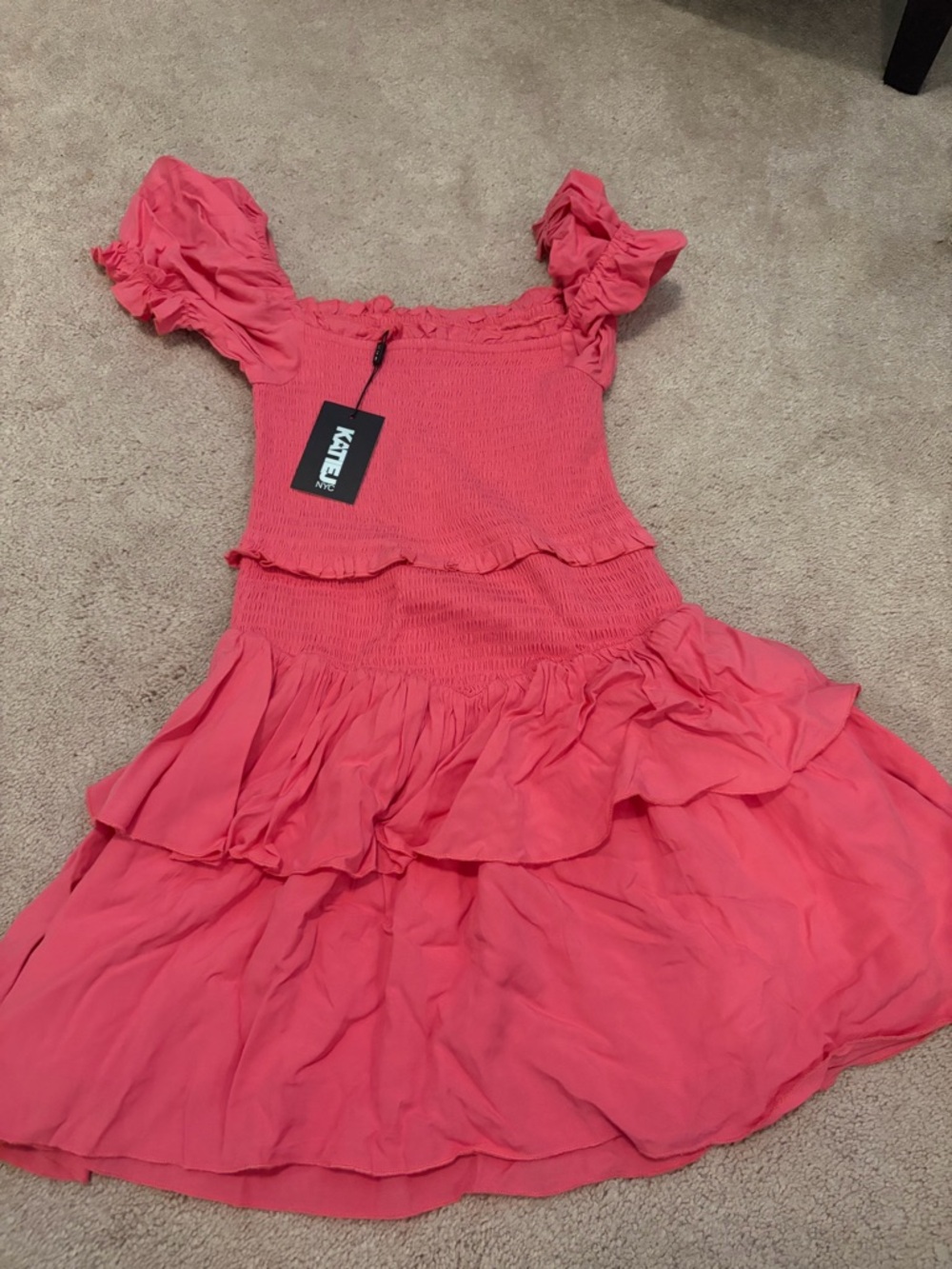 Katie J NYC Coral Ruffle Tiered Dress juniors